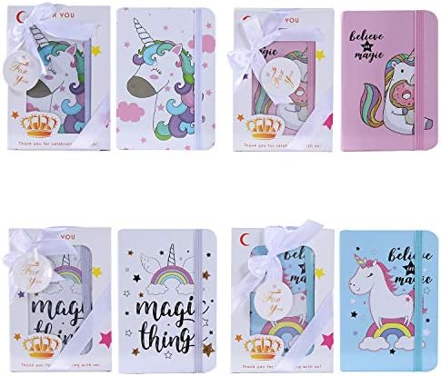 Layseri 12 Pack Mini Unicorn Notepad Notebooks, Portable Steno Memo Notebook Mini Ruled Notepads Journal Diary for Party Favors,Baby Shower Favor,Kids Birthday, 4 Designs (Unicorn, 3 X 4.1 inch)