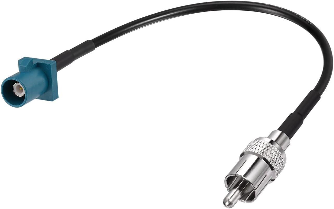 Superbat Fakra to RCA Cable, RCA Male to Blue Fakra Z Male Coax Pigtail 6" for Aftermarket Radio Head Unit Rear View Camera etc.