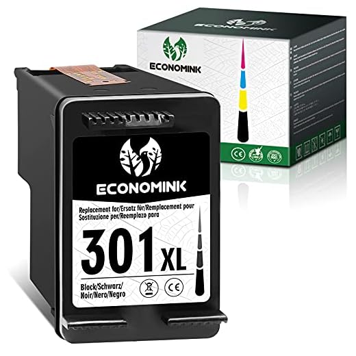 Economink 301 XL Remanufacturado para HP 301XL Negro Tinta de Cartucho, para DeskJet 2540/3050a/1050/1050a/1510/2050/3055a/1512, Envy 5530/4500, OfficeJet 4630 Impresoras, Pack de 1