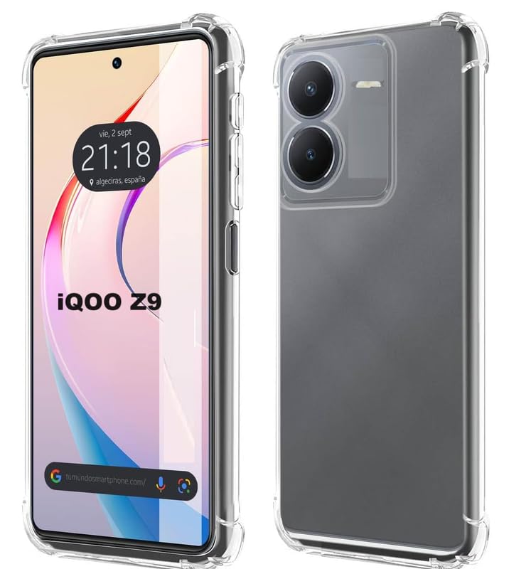 Image of Back Cover Silicone Flexible Bumper Transparent Cover for vivo iQOO Z9 5G -Transparent