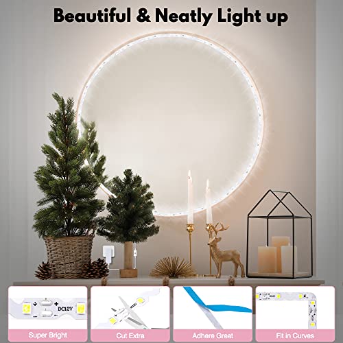 Lphumex 13Ft Flexible Led Strip Lights, Led Vanity Mirror Lights Kit Bendable, Diy 240 Leds Makeup Vanity Light, Easy To Bend Plug In Dim-Able Vanity String Lights With Cord, Mirror Not Included #TOP2
