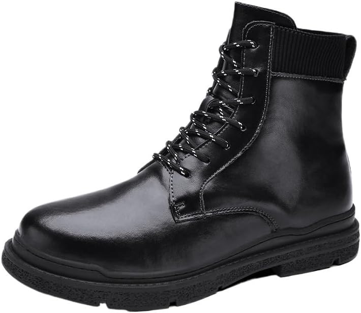 Shoes Men's Retro High-top Casual Leather Boots Fashionable Round-toe Lace-up Oxford Shoes for Travel Outdoor Activities Men Comfortable Soft-soled Shoes