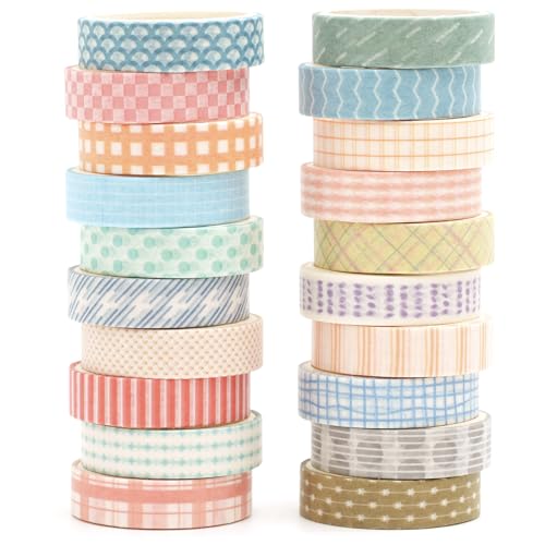 Miniatura 2 de Songdao 20 Rollos Washi Tape Set, Cinta Adhesivo Decorativo Obra De Arte Inspirada Masking Tapes Para Artes, Bullet Journal, Scrapbooking, Bricolaje Style One
