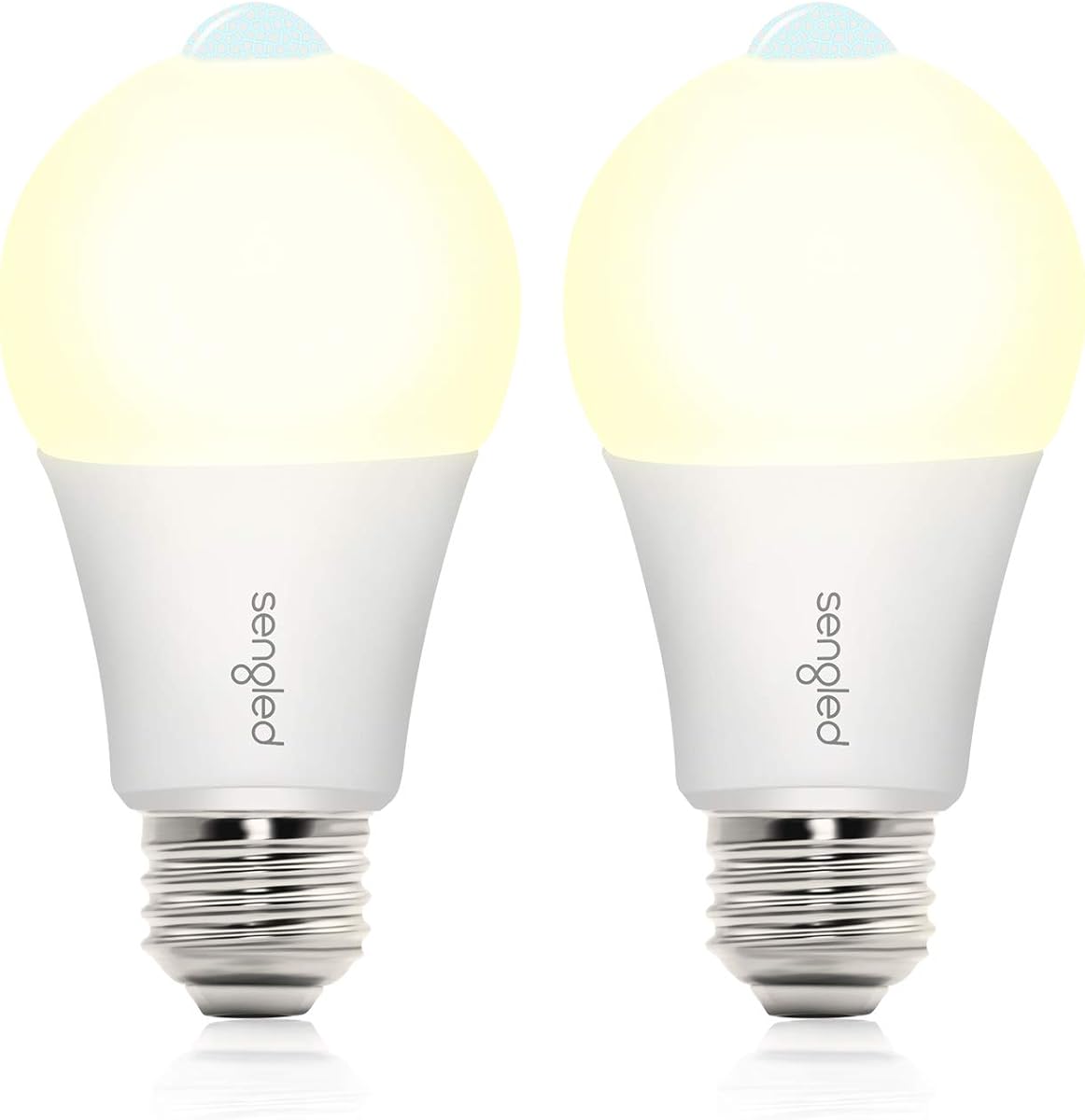 Sengled A19 Bombilla con sensor de movimiento para exteriores/interiores de 11 W (equivalente a 75 vatios), bombilla blanca suave con sensor de movimiento, sensor de fotocélula incorporado para porche delantero, garaje, pasillo, 3000 K, 1200 lm, 2 unidades