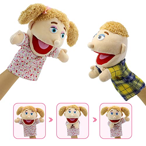 image for FIMIGID Family Hand Puppets,Puppets for Kids Role Paly Family Members 