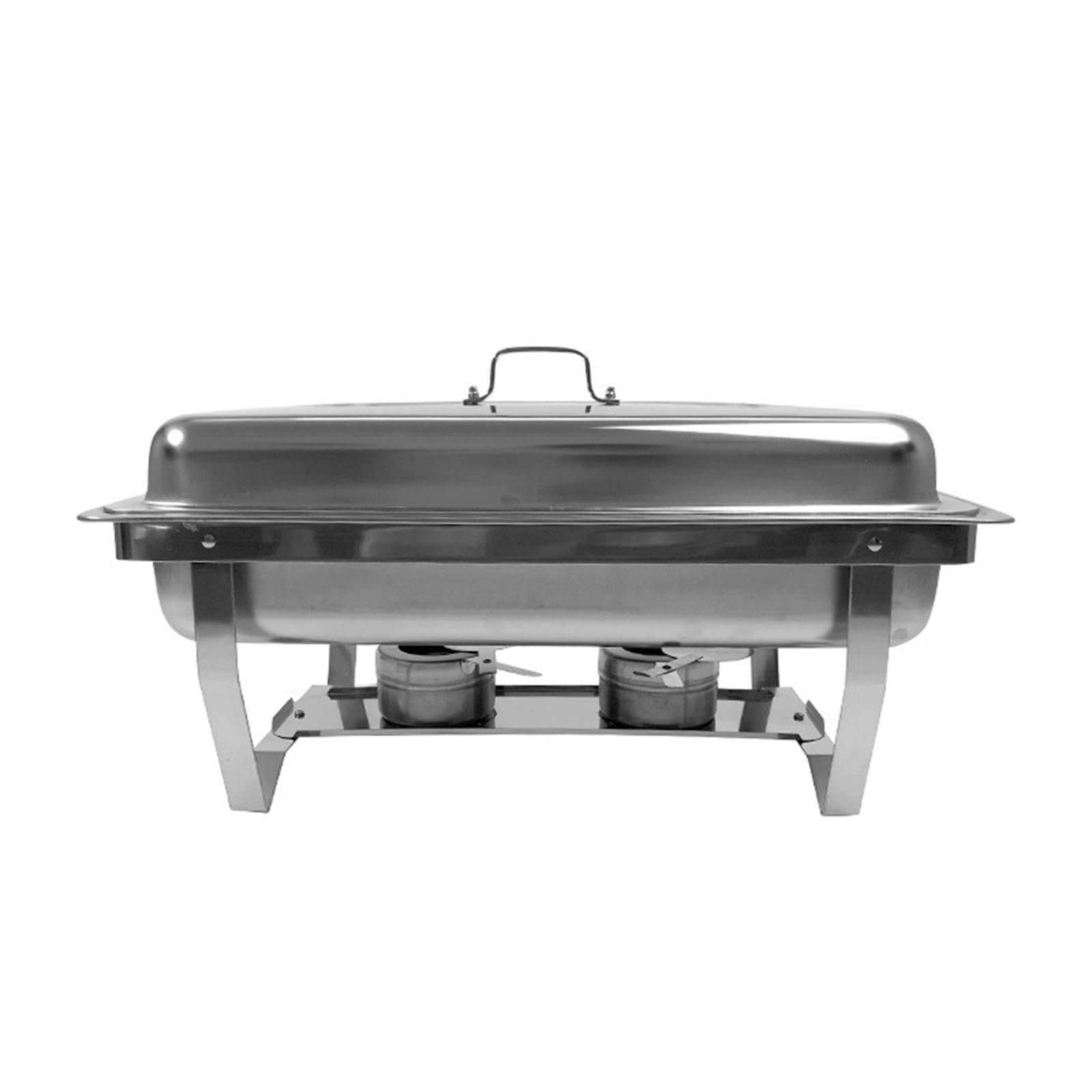 Buffet Calentador de Alimentos Bandeja para Servir Chafing Dish Rectangular de Acero Inoxidable Extraíble con Soporte para Bodas Fiestas Reu, Doble Rejilla, Individual