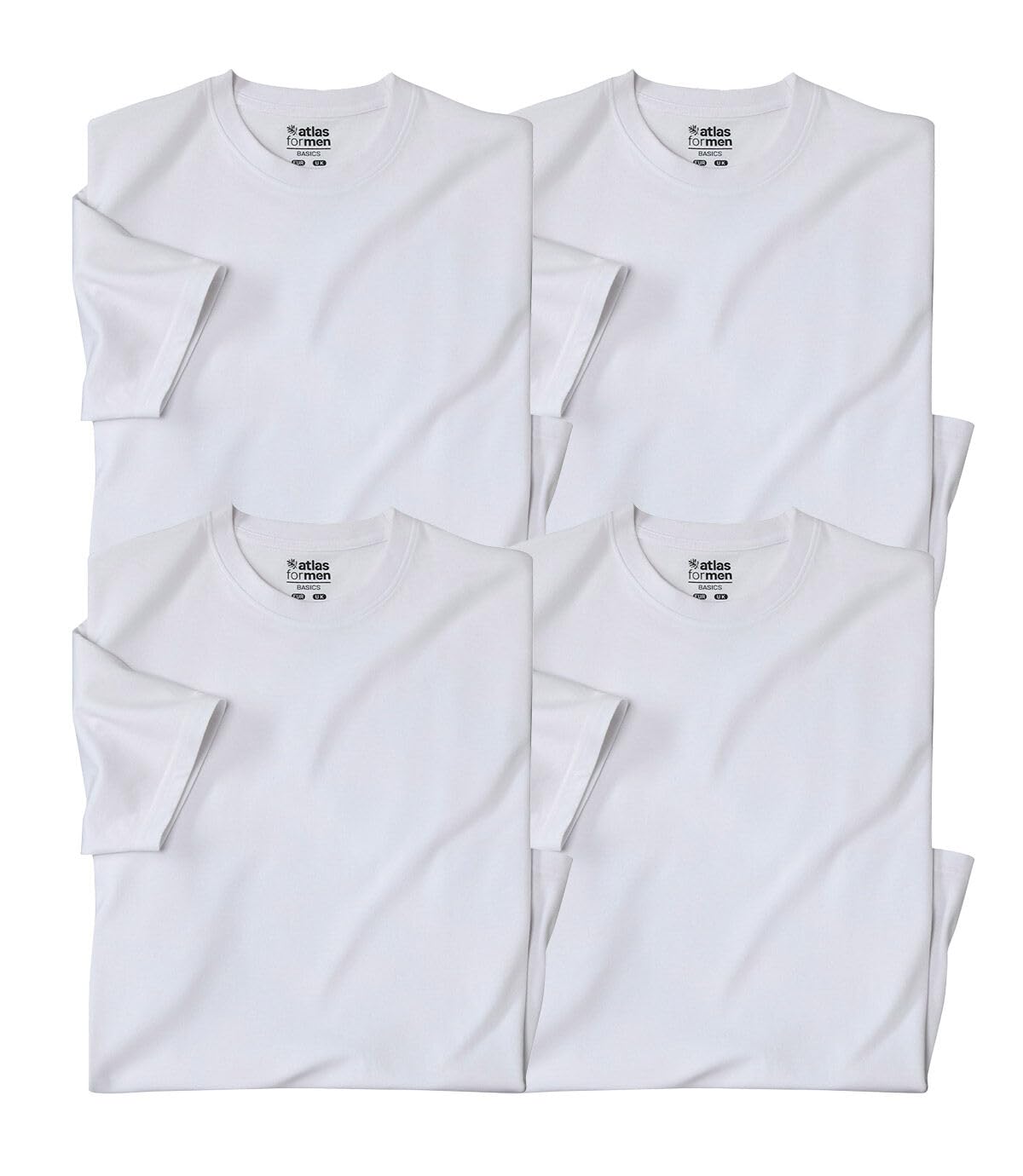 ATLAS FOR MEN - Pack of 4 White t-Shirts - M