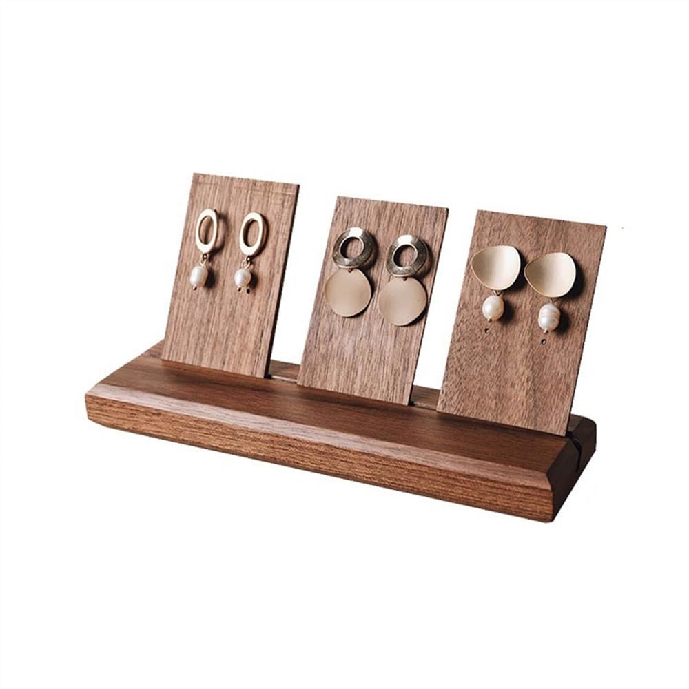 Zeng25liangOu-12 jewellery stand Light Luxury Simple Walnut Jewelry Display Rack Display Shooting Props Earrings Ring Small Jewelry Racks for Display and Storage(Large)