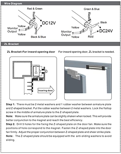 Qwork 12V 600Lbs Electric Magnetic Electromagnetic Lock Holding Force, Holding Force Magnetic Gate Lock With Mounting Bracket For Access Control 12/24Vdc #TOP2