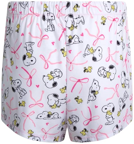 Image of COCO BRANDS Peanuts Snoopy Strawberry Shortcake Womens Pajama Sets - 2 Piece Short Sleeve Sleep Shirt and Pajama Shorts