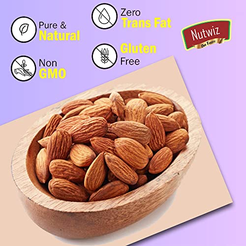 Image of Nutwiz Gurbandi Almonds 750 Grams (250 Grams X 3) with Rich Flavor, High Antioxidant Content, and Brain-Boosting Nutrition for Daily Vitality and Wellness |Packed with Energy to Support Kids' Learning, Adults' Productivity, and Elders' Strength