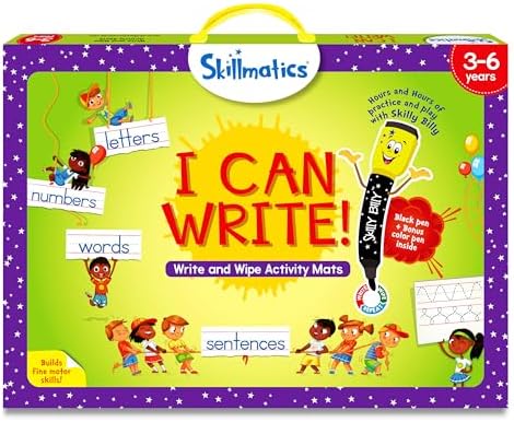 Skillmatics I Can Write - Reusable Preschool Learning Activities, Educational Toy and Game, Back to School Supplies, Gifts for Students, Kids, Toddlers Ages 3, 4, 5, 6