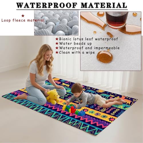 Tapis salon imperméable grand format lavable en machine 120x180cm - 3