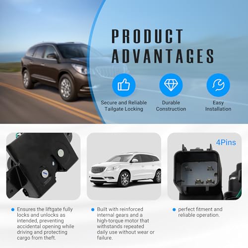 Image of NOVAPARTS Liftgate Lock Actuator for 2007-2014 Cadillac Escalade ESV Chevrolet Suburban 1500 Tahoe GMC Yukon XL 1500, 2007-2017 Chevy Equinox Rear Liftgate Door Lock Actuator 13501871 13502697 931-299