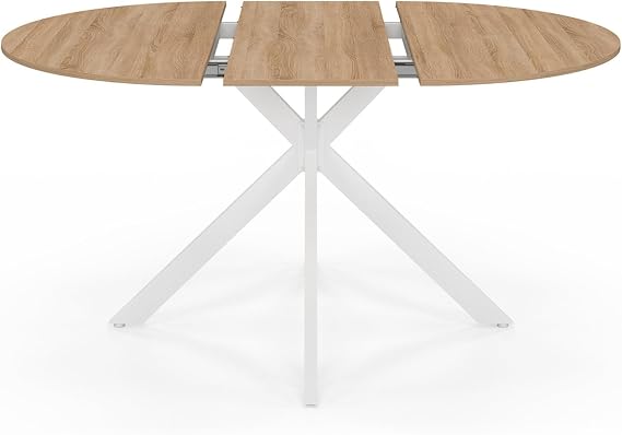 IDMarket - Dining Table Extendable Round ALIX 6-8 people spider foot Wood and White 110-150cm