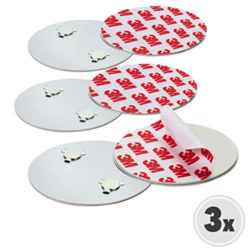 Preisvergleich Produktbild Rauchmelder Magnethalter - 3er Set - Selbstklebend für alle gängigen Rauchmelder - 3M Klebepads mit Magnethalterung zur einfachen Befestigung ohne Bohren und Schrauben