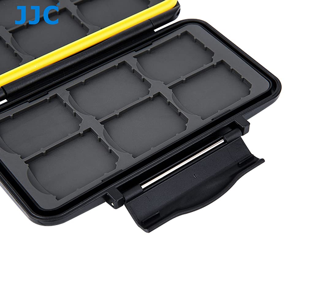 JJC MC-SD12 Resistente al Agua Funda para Tarjeta de Memoria de Almacenamiento Soporte para 12 Tarjetas SD (Negro)
