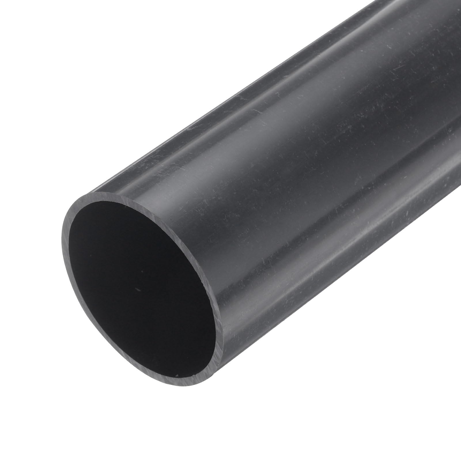 QUARKZMAN Rura PCW o średnicy 54,7 mm, długość 0,23 m, okrągła, z tworzywa sztucznego, do ogrodu, akwarium, rury wodnej, kanału kablowego, węża wentylacyjnego (ciemnoszara)