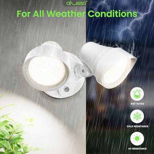ALUSSO Dusk to Dawn Outdoor Lighting, 30W 3500LM Dusk Till Dawn Outdoor Light 120V, 3000K/4000K/6500K 3CCT IP65 Security Lights ETL Listed Dusk to Dawn Hardwired for House Yard Walkway White 1 Pack by ALUSSO - Used condition - Image 8