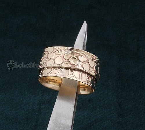 Miniatura 3 de Spinner Ring Women, 925 Silver Ring, Handmade Ring Silver, Unique Spinner Ring, Worry Spinner Rings, Wide Band Ring, Fidget Spinner Ring, Spinner