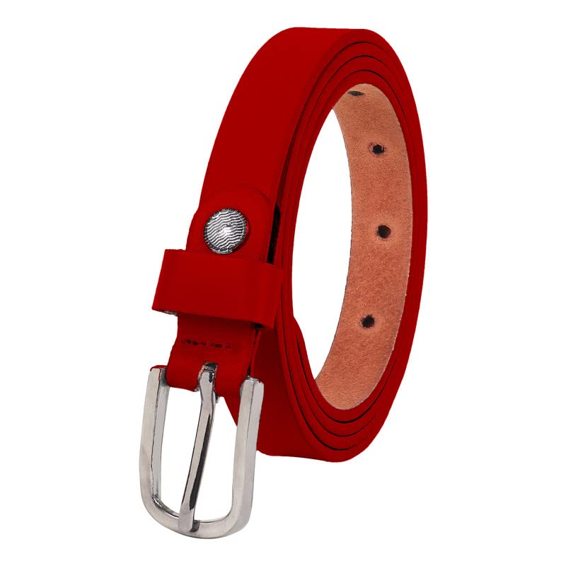 flyer Women's Leather Belt (Formal/Casual) (Colour Red) Buckle Adjustable Size Genuine Original Leather (RED4114)-picture-32
