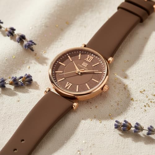 Image of IIK COLLECTION Watches for Women Round Dial |Analogue Quartz Movemnet Ladies Watch|Long Battery Life|Leather Bracelet Strap|Buckle Lock Clasp Safety Watches for Girls