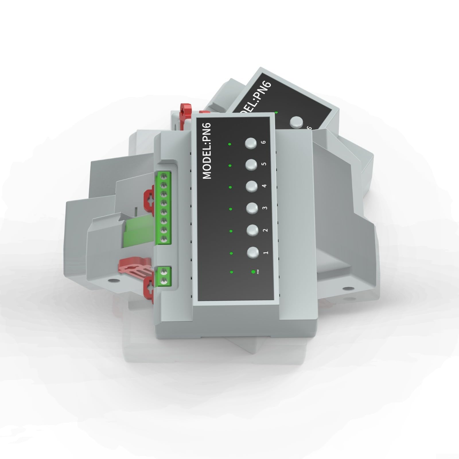 per Tuya WiFi a 6 canali compatibile per modulo relè Zigbee, 16A per canale, pulsanti manuali, per modalità memoria, domotica, grigio (wifi in antenna)