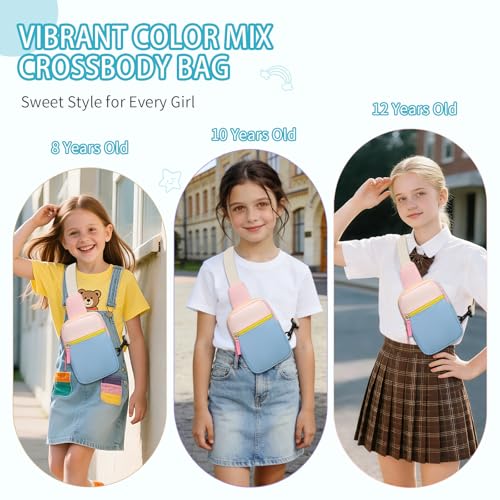Image of Birthday Gifts for 8 9 10 11 12 Year Old Teens Girls Kids, Fanny Pack Crossbody Bag Sling Belt Bags Purse, Dorm Travel Essentials for Girls Fashion, Preppy Tween Teen Girl Gift Trendy Stuff