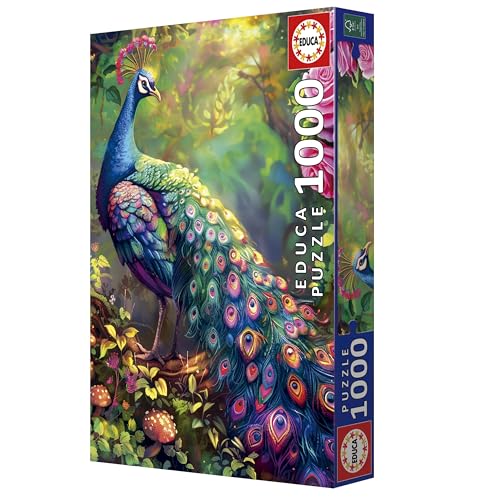 Educa Puzzle de 1000 pièces pour Adultes | Jardin de Paon Inclus Colle Fix Puzzle. Dimensions : 48 x 68 cm. À partir de 20262 - vue 5