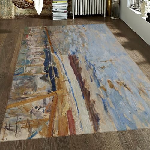 Tapis lavable en machine 120x180cm léger et antidérapant pour salon
