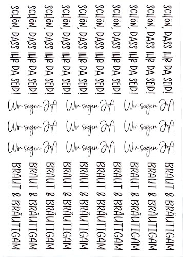 Fräulein Lotti Wasserschiebefolie Hochzeit schwarz DIN A4