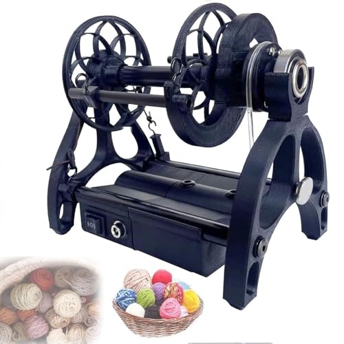 UMJIGF Electric Spinning Wheel, 4 Oz Automatic Yarn Winding Machine with 3 Spools, 800rpm Adjustable Speed Spinning Wheel, Forward and Reverse Switching, for Yarn Weaving,