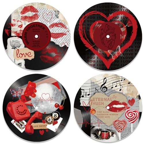 Disques vinyles en forme de cœur DOODLREAM pour décoration murale rétro