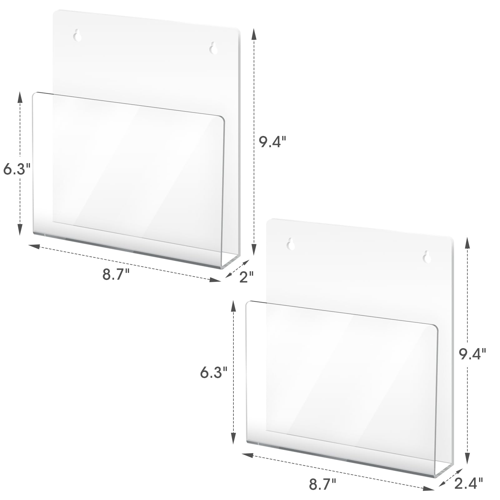 Magnetischer Acryl-Aktenhalter mit Klarsichtfeld für Notizen, Rezepte, Dokumente und mehr, einfach zu installieren und platzsparend, für Kühlschränke, Aktenschränke und Metalloberflächen,