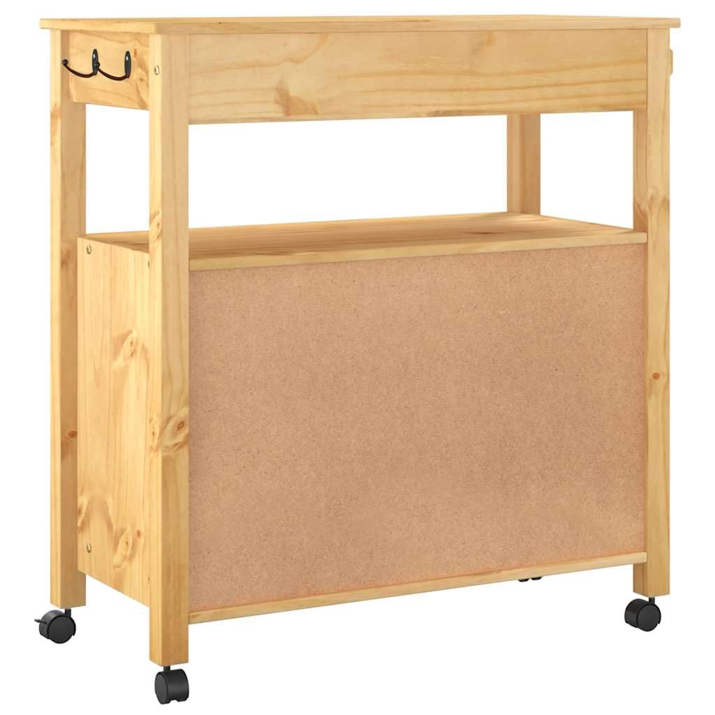 Carrello da cucina Monza, 84 x 40 x 88,5 cm, in legno massello di