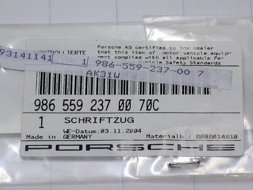 Porsche 986 Deck Lid Emblem Genuine New #TOP7