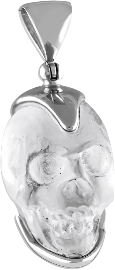 Starborn Hand Carved Gemstone Skull Pendant in Sterling Silver