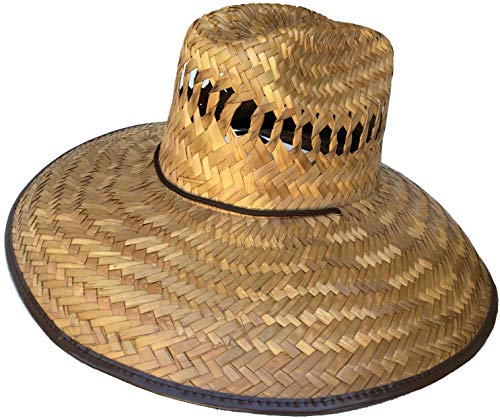 Headchange Wide Brim Lifeguard Hat Mexican Straw (Brown, Medium)