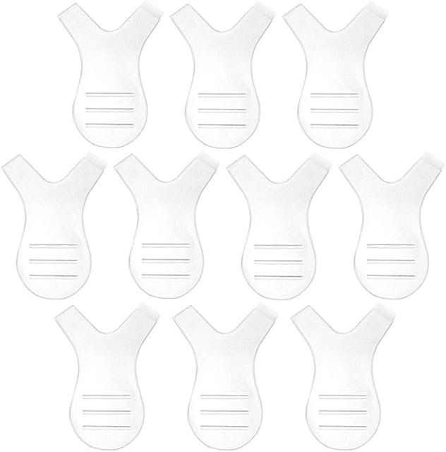 10pcs Y Shape Eyelash Brush Perming Curler Eyelash Lift Brush Comb for Eye Lash Extension Makeup Tool (Transparent Plastic)
