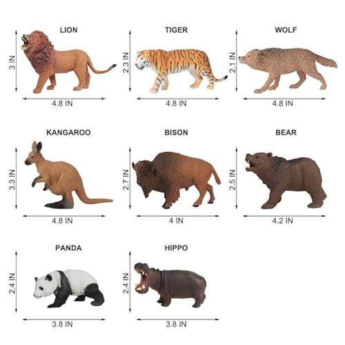 8 Safari Animal Figures Toys Jungle Animals For Boys Realistic Play Zoo Gift For Toddlers Boys Girls Toddlers Kids #TOP1