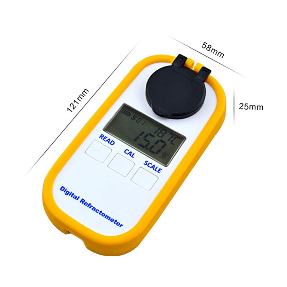 Alkohol-Refraktometer Wein Brix Meter - Tragbarer digitaler Tester für Zuckerkonzentration beim Weinbrauen, KMW Tester, Flüssigkeitszucker-Testmessgerät - Reichweite 0,0-50,0% - OE Detect