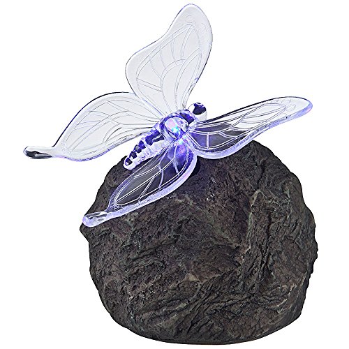 Preisvergleich Produktbild Globo LED Funktion Outdoor Solar Rock mit Schmetterling Lampe