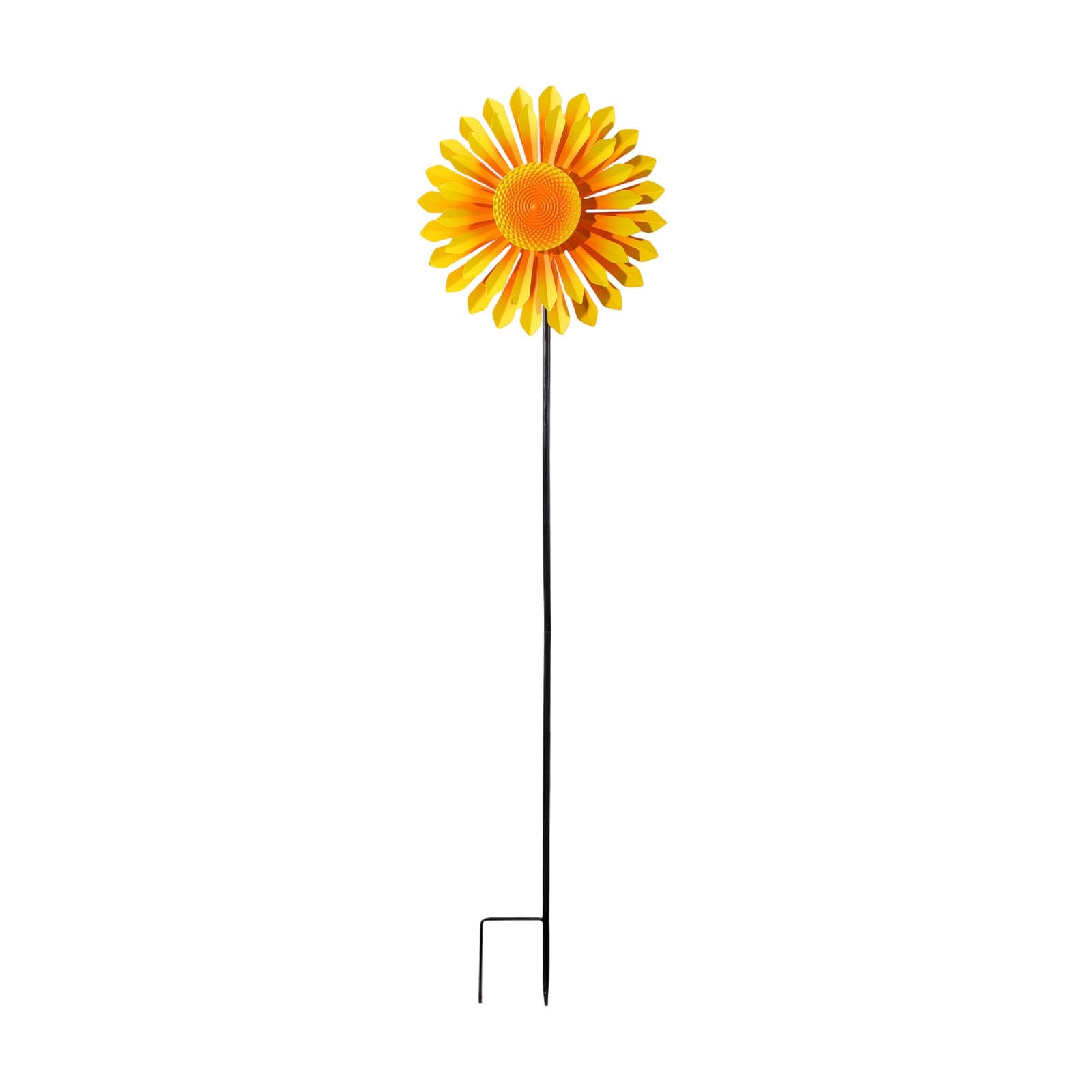 Wind Spinner Iron Flower Spinner with Stake 360 Degree Rotating Windmill Yard Wind Sculpture for Home Outdoor for Kids