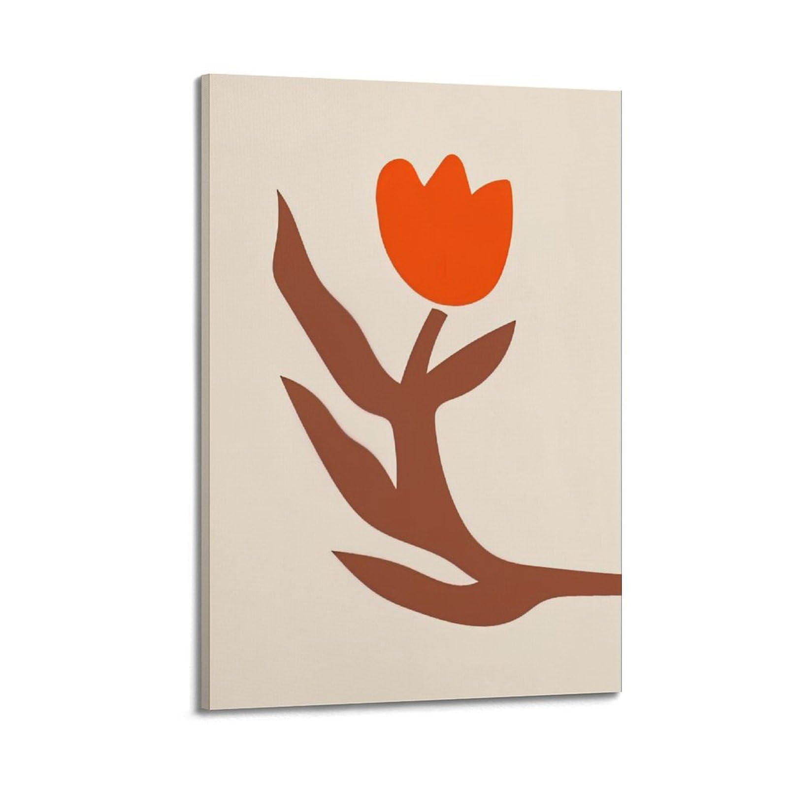 DLJGDS Simple Botanical Poster Painting Red Tulips Decorative Painting Canvas Wall Posters And Modern Family Bedroom Decor 24x36inch(60x90cm)