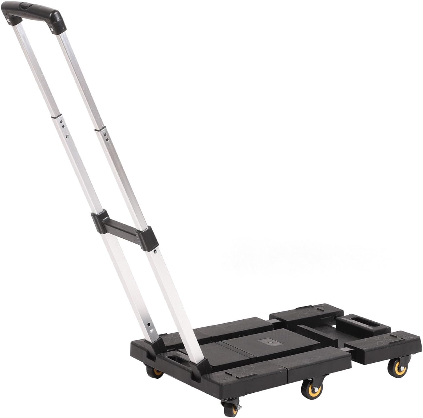 Collapsible Dolly Cart with Wheels, Folding Hand Truck Dolly Heavy Duty, Metal Handtruck Dollys & Hand Cart Foldable with Telescoping Handle, Easy Moving,198 LBS Capacity (Antique Black)
