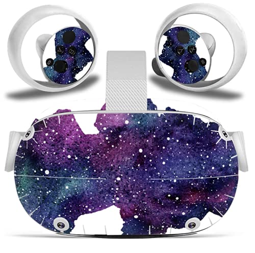 VR Oculus Quest 2 Accessories, Oculus Quest 2 Skin, VR Headset Sticker & 2 Controller Grips Stickers, Compatible with Oculus Quest 2 VR Headset Vinyl Stickers, Face Cover, VR Decals (Space Galaxy)