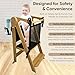 SK Designs Foldable Toddler Tower with Cup Holder - Kitchen Learning Stool Helper, Montessori Kids Standing Tower for Counter, Collapsible, Adjustable Baby Step Stool with Safety Net for Bathroom Sink