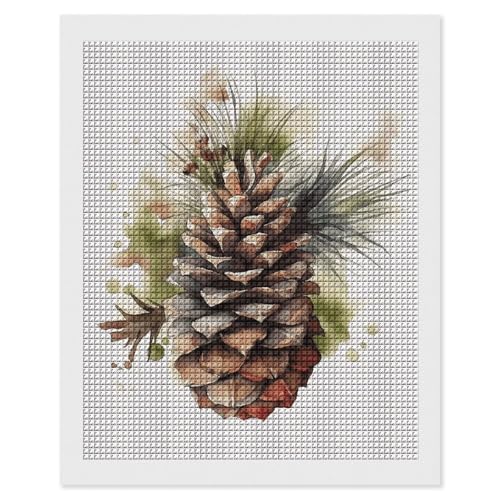 Peinture diamant 5D aquarelle pomme de pin pour adulte maccbn kit complet broderie diamant