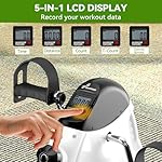 Sportneer Pedaltrainer für Senioren,Mini Heimtrainer mit LCD-Display, Fitnessgeräte für Zuhause – Tischfahrrad, Ergometer Senioren, Arm- und Beintrainer für Senioren mit Anti-Rutsch-Matte (Weiß) – Bild 4