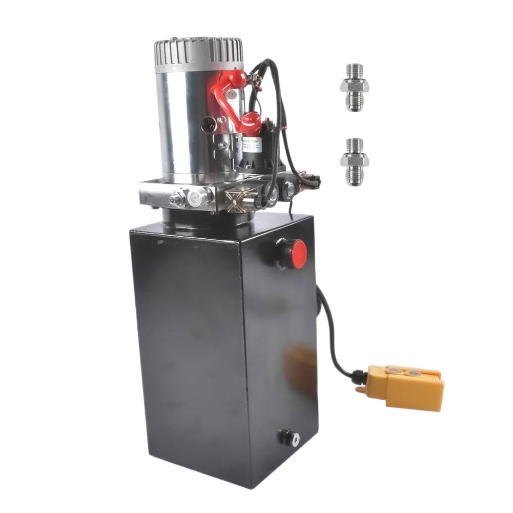 AP03 10 Quart Hydraulic Pump Double Acting Dump Trailer Power Unit DC 12V 2.1HP Compatible with Standard Dump Trailer Systems
